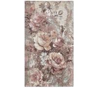 Pierre Tappeti Arredo ROSE CIPRIA salotto soggiorno camera, disegno floreale giardino fiorito, multiuso lavabile antiscivolo cm.140x200
