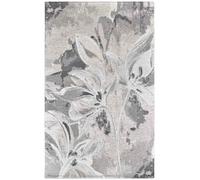 Pierre Tappeti Tappeto Arredo VANILLA GRIGIO salotto soggiorno camera, disegno fiori vaniglia motivo floreale, multiuso lavabile antiscivolo cm.140x200