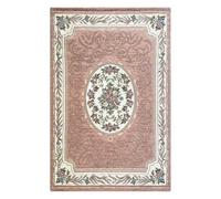 Pierre Tappeti Tappeto classico QUEEN ROSA stile tradizionale francese aubusson floreale, arredo casa salotto soggiorno camera lavabile antiscivolo cm.65x110