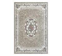 Pierre Tappeti Tappeto classico QUEEN TORTORA stile tradizionale francese aubusson floreale, arredo casa salotto soggiorno camera lavabile antiscivolo cm.140x200