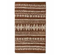 Pierre Tappeti Tappeto ETHNIC MARRONE stile berbero kilim effetto stone washed 100% cotone annodati a mano, passatoia stuoia cucina multiuso lavabile cm.55x110