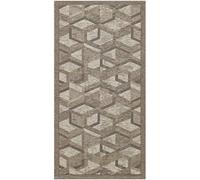 Pierre Tappeti Tappeto HYPNOTIC marrone fango moderno geometrico optical multiuso lavabile antiscivolo cm.55x280 passatoia