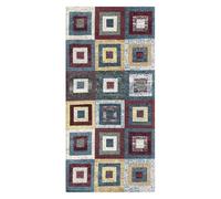 Pierre Tappeti Tappeto moderno QUADRI JEANS geometrico contemporaneo mutlicolore, arredo casa salotto soggiorno camera lavabile antiscivolo cm.80x140