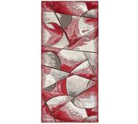 Pierre Tappeti Tappeto moderno UNIVERSO ROSSO astratto quadro arte contemporanea, passatoia cucina multiuso lavabile in lavatrice e anti-scivolo cm.55x115