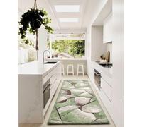 Pierre Tappeti Tappeto moderno UNIVERSO VERDE astratto quadro arte contemporanea, passatoia cucina multiuso lavabile in lavatrice e anti-scivolo cm.55x140