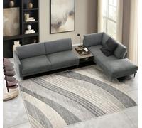 Pierre Tappeti Tappeto salotto arredo casa FUNNY 87101 grigio disegno intarsiato a onde moderno cm.120x170