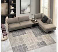 Pierre Tappeti Tappeto salotto arredo casa FUNNY B3331 grigio moderno disegno intarsiato a quadri cm.140x200