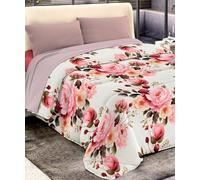 Pierre Tappeti Trapunta invernale Diadema #14 letto francese 1 piazza e mezza disegno floreale moderno bouquet rose in microfibra poliestere 100% Made in Italy
