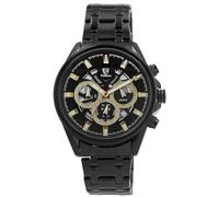 Pierrini Orologio cronografo da uomo - orologio da polso da uomo in acciaio inox con cronometro, data e visualizzazione 24 ore - orologio sportivo al quarzo con scatola regalo - orologio da uomo, Nero