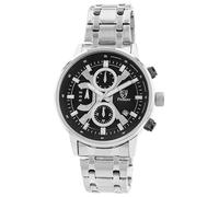 Pierrini Orologio da polso da uomo, cronografo, in acciaio inox, con cronometro e datario, sportivo, elegante, con lancette luminose e confezione regalo, impermeabile a 3 ATM, Argento/Antracite/Blu