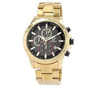 Pierrini Orologio da polso da uomo, in acciaio inox, con cronometro, datario e lancette luminose, orologio al quarzo, sportivo, impermeabile, con confezione regalo, oro/antracite, Bracciale