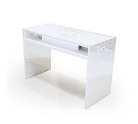Pierucci Wellness Technology Tavolo Manicure per Centro Estetico Nails Astra Unghie Aspiratore 140 cm (Worker Simple, Bianco - No Aspiratore)
