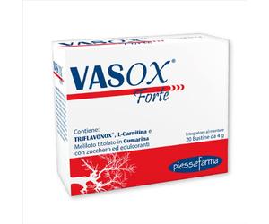 Piessefarma Vasox Forte Triflavonox 4 g - Integratore per la malattia venosa cronica, 20 bustine