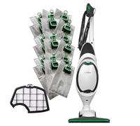 PIESSEONLINE Aspirapolvere VK150 Follettofrigene - 900W di Potenza con Spazzola HD50 Integrata - Filtri HEPA - Cavo Rinforzato di 7m - Pulizia Efficace su Ogni Superficie (Scopa + 12 Sacchetti)