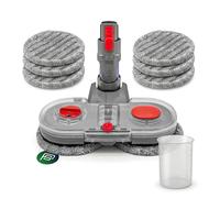 PIESSEONLINE - Mocio Lavapavimenti Compatibile per Dyson V7, V8, V10, V11, V15 - Lava e Aspira Contemporaneamente - Serbatoio Rimovibile con Pompa Erogazione Acqua - 6 Tappetini Lavabili Inclusi
