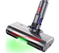 PIESSEONLINE - Spazzola Compatibile per Dyson Aspirapolvere V7, V8, V9, V10, V11, V15, SV12 e SV14 - Luci LED Bianche Integrate, Rotazione Fluida di 120 gradi - Rullo con Setole Combinate