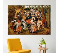 Pieter Bruegel II "Wedding dance" Classica pittura a olio su tela Sfondo Immagine Decorazione domestica Stampe artistiche da parete 50x70cm Senza cornice