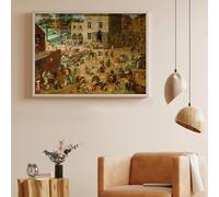 Pieter Bruegel il Vecchio Giochi per bambini Stampe su tela Dipinto Ritrae Contadino Cultura popolare Immagine Poster per la casa 60x85CM Senza cornice