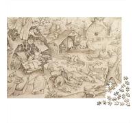Pieter Bruegel il Vecchio Rompicapo in Legno Per Adulti, Puzzle disegno, Puzzles arte 1000 Pezzi Giochi Educativi, Incisione Puzzle Impegnativi, Regalo Per Amore E Amico