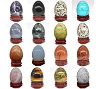 Pietra a forma di uovo Accessori for massaggi in barilotto di cristallo naturale Mead Stone Reki Home Decor Crystal Specimen (Color : Flash Labradorite)