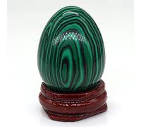 Pietra a forma di uovo Accessori for massaggi in barilotto di cristallo naturale Mead Stone Reki Home Decor Crystal Specimen (Color : Malachite)