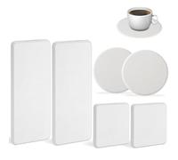 Pietra assorbente assorbente, 6 pezzi, sottobicchieri diatomite assorbenti, sottobicchieri, sottobicchieri per bevande, ciottoli, portasapone per bagno e cucina (bianco)