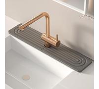 Pietra che assorbe l'acqua per lavello, tappetino scolapiatti in pietra, tappetino per rubinetto in pietra, per cucina e bagno (grigio scuro, 40 x 10 cm)