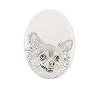 Pietra Commemorativa Chihuahua A Pelo Lungo Con Una Foto Di Un Cane Art-Dog
