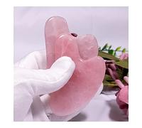 Pietra curativa Gua Sha Strumento di massaggio raschiante Bellezza asiatica Segreto Quarzo rosa naturale Intaglio Lucido Salute Rilassamento Piatto di demolizione di cristallo Equilibrio Decorazione c