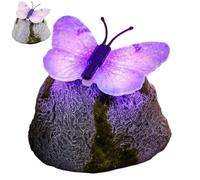 Pietra da giardino, ciottoli artificiali luminosi con farfalla a LED solare, pietre decorative da giardino, per marciapiedi, terrazze, , interni, esterni, laghetti, paesaggi, cortili