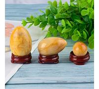 Pietra da massaggio con avventurina verde naturale non perforata Yoni Egg Kegel for esercizi con uovo di giada, giada gialla (Color : Yellow Jade)