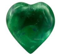 Pietra da palmo a forma di cuore in fluorite verde - Pietra per massaggio tascabile per il naturale equilibrio dei chakra del corpo, guarigione Reiki e griglia di cristallo