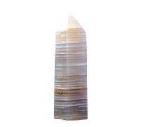 Pietra decorativa geometrica | Cristalli di energia per la casa - Agata a righe in pietra lucidata prisma esagonale naturale estetica per la divinazione