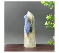 Pietra di Cristallo Bacchetta decorativa for la casa in quarzo obelisco blu naturale Collana con porta-pietre di cristallo(69g 74mm)