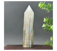 Pietra di Cristallo Bacchetta decorativa for la casa in quarzo obelisco blu naturale Collana con porta-pietre di cristallo(75g 94mm)