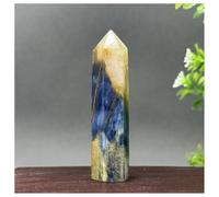 Pietra di Cristallo Bacchetta decorativa for la casa in quarzo obelisco blu naturale Collana con porta-pietre di cristallo(46g 71mm)