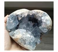 Pietra di Cristallo Campione minerale di cristallo di quarzo di geode di celestina blu naturale, decorazione for la casa Collana con porta-pietre di cristallo(1564g)