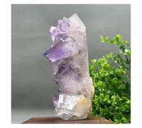 Pietra di Cristallo Cluster di ametista naturale, campione minerale di forma libera, decorazione for la casa Collana con porta-pietre di cristallo(614g 160mm)