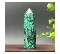 Pietra di Cristallo Colonna obelisco esagonale naturale, decorazione for la casa Collana con porta-pietre di cristallo(59g 68mm A)