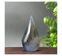 Pietra di Cristallo Decorazione for la casa con geode di agata blu naturale a forma libera Collana con porta-pietre di cristallo(30g 57mm)