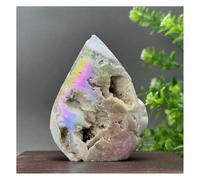 Pietra di Cristallo Decorazione for la casa con sfalerite a grappolo galvanizzata colorata minerale naturale Collana con porta-pietre di cristallo(142g 80mm)