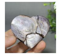 Pietra di Cristallo Esemplare minerale naturale di litio viola a forma di cuore, decorazione for la casa Collana con porta-pietre di cristallo(68g A)