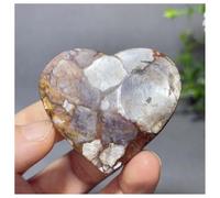 Pietra di Cristallo Esemplare minerale naturale di litio viola a forma di cuore, decorazione for la casa Collana con porta-pietre di cristallo(55g)