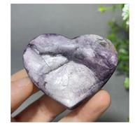 Pietra di Cristallo Esemplare minerale naturale di litio viola a forma di cuore, decorazione for la casa Collana con porta-pietre di cristallo(67g)