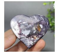 Pietra di Cristallo Esemplare minerale naturale di litio viola a forma di cuore, decorazione for la casa Collana con porta-pietre di cristallo(68g B)