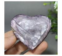 Pietra di Cristallo Esemplare minerale naturale di litio viola a forma di cuore, decorazione for la casa Collana con porta-pietre di cristallo(71g)