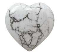 Pietra di cristallo Howlite a forma di cuore - Pietra per massaggio tascabile per il naturale equilibrio dei chakra del corpo, guarigione Reiki e griglia di cristallo