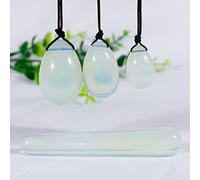 Pietra di cristallo in polvere naturale Yoni Jade Egg Lady Kegel Apparecchio for il fitness Massaggio con la palla for il rafforzamento muscolare,Rosa Collezioni di casa (Color : Egg White Set)