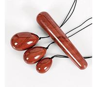 Pietra di cristallo in polvere quattro in uno Yoni Uovo di giada Lady Kegel Apparecchio for il fitness Palla for il rafforzamento muscolare Massaggiatore di giada Kegel,Redstone Collezioni di casa