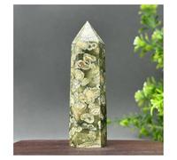 Pietra di Cristallo Ornamenti for la casa in quarzo minerale con punta a torre in diaspro naturale Collana con porta-pietre di cristallo(70g 85mm)